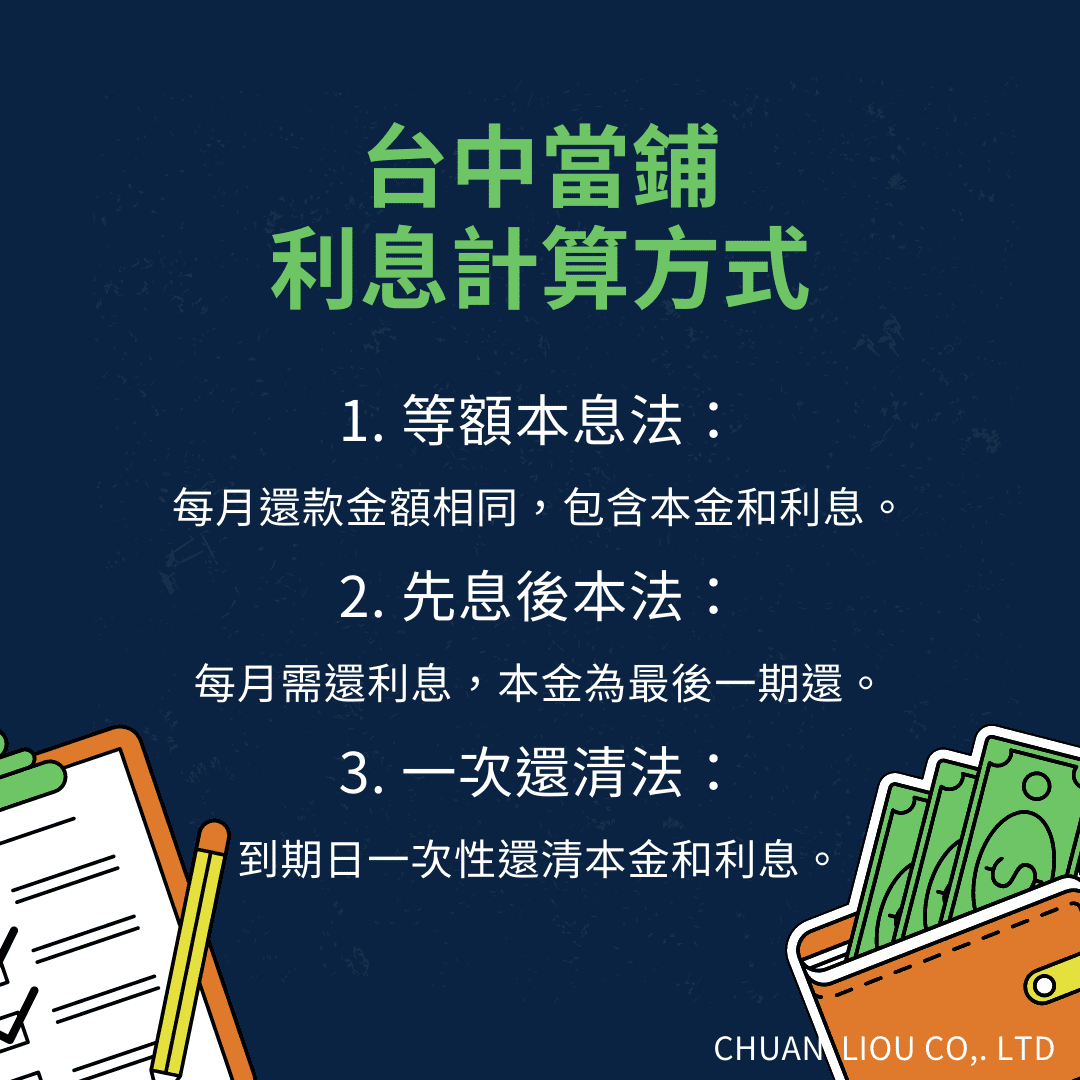 台中當鋪、當鋪利息、利息計算方式、永利台中當鋪、台中汽車借款免留車