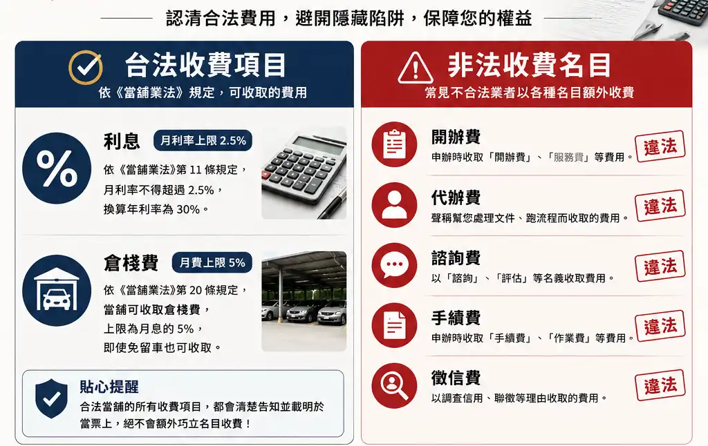台中汽車借款利息與倉棧費收費標準